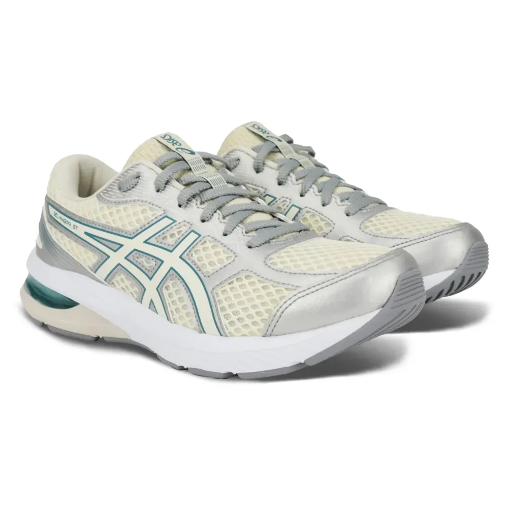 Tênis Asics Gel-Nagoya ST bege feminino vista lateral para ajuste